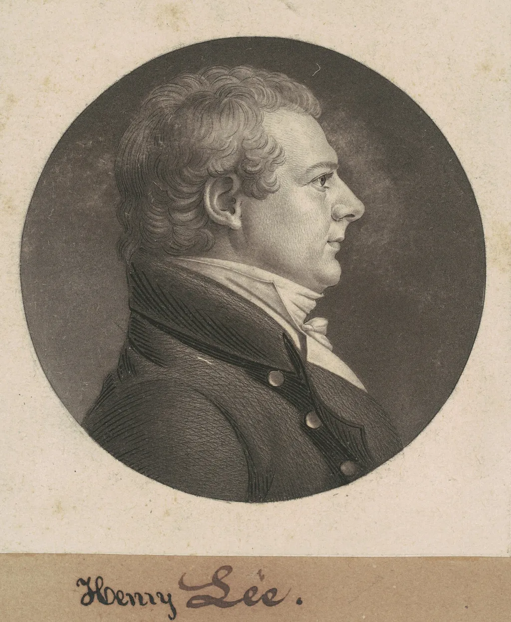 William Lee, by Charles Balthazar Julien Févret de Saint-Mémin, ink, 1807