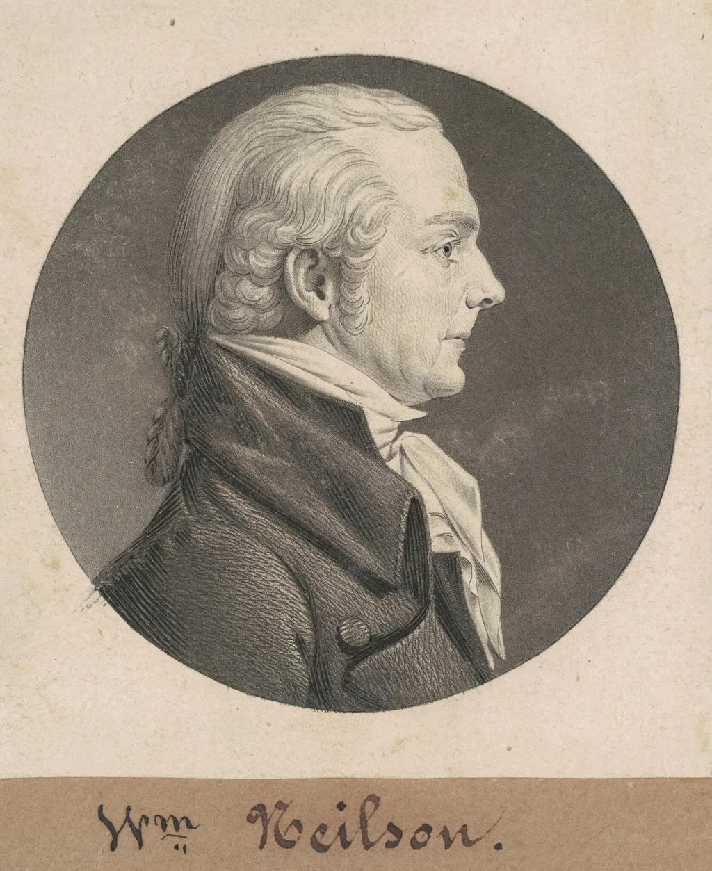 William Nelson, by Charles Balthazar Julien Févret de Saint-Mémin, ink, 1808