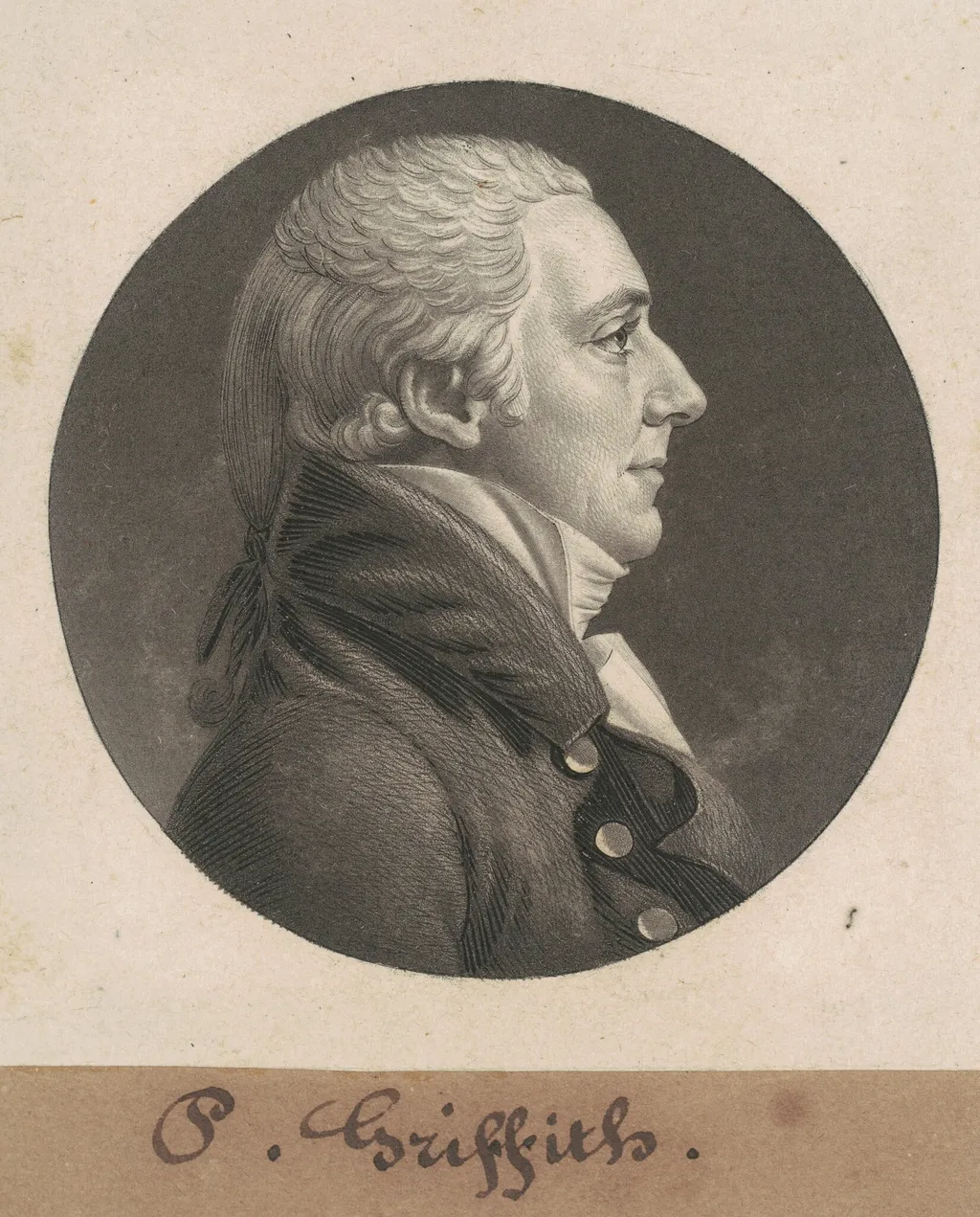 William Randolph IV, by Charles Balthazar Julien Févret de Saint-Mémin, ink, 1808