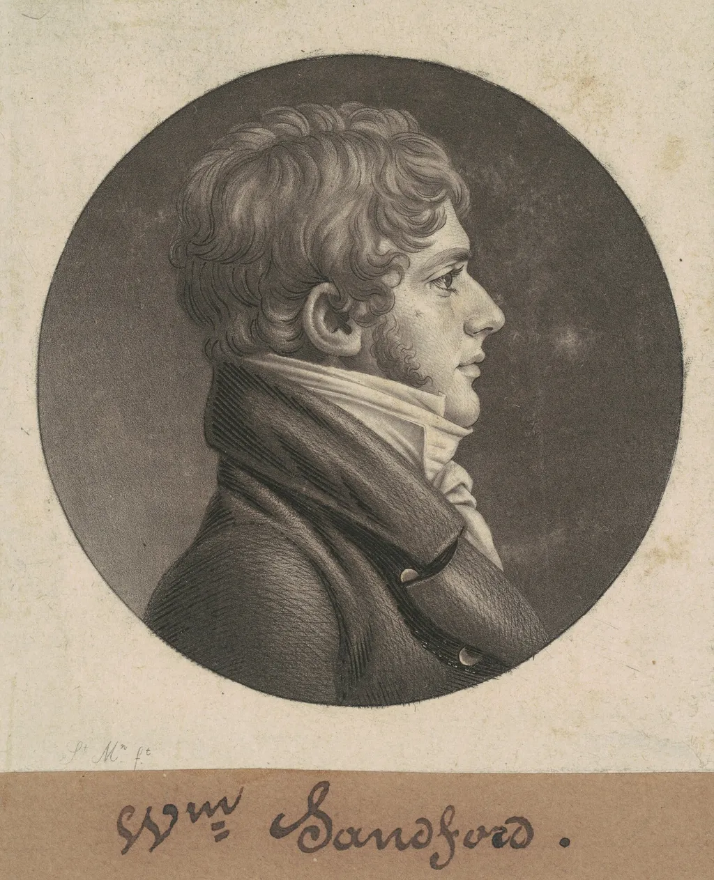 William Sanford, by Charles Balthazar Julien Févret de Saint-Mémin, ink, 1805