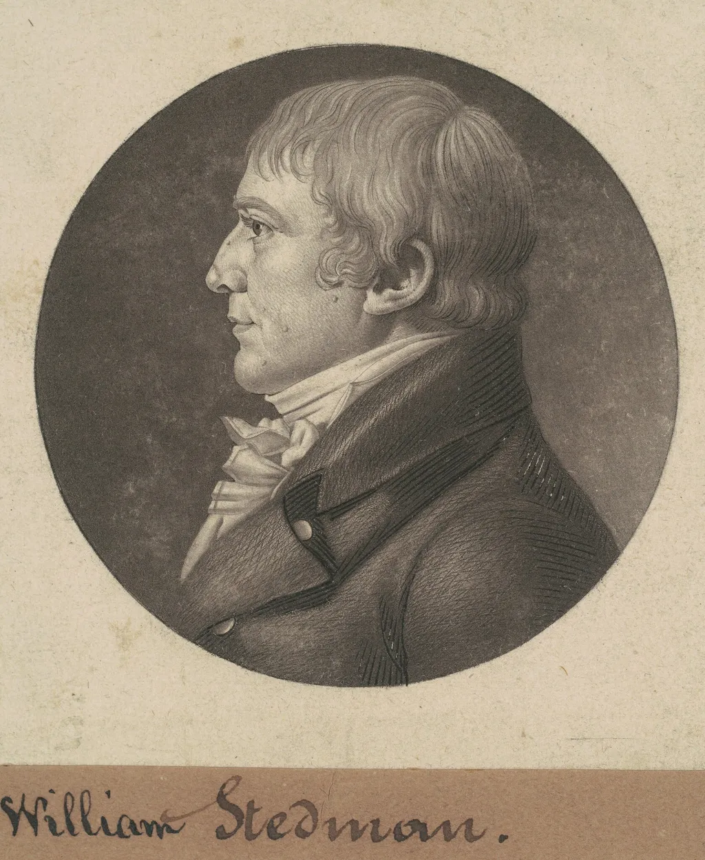 William Stedman, by Charles Balthazar Julien Févret de Saint-Mémin, ink, 1805