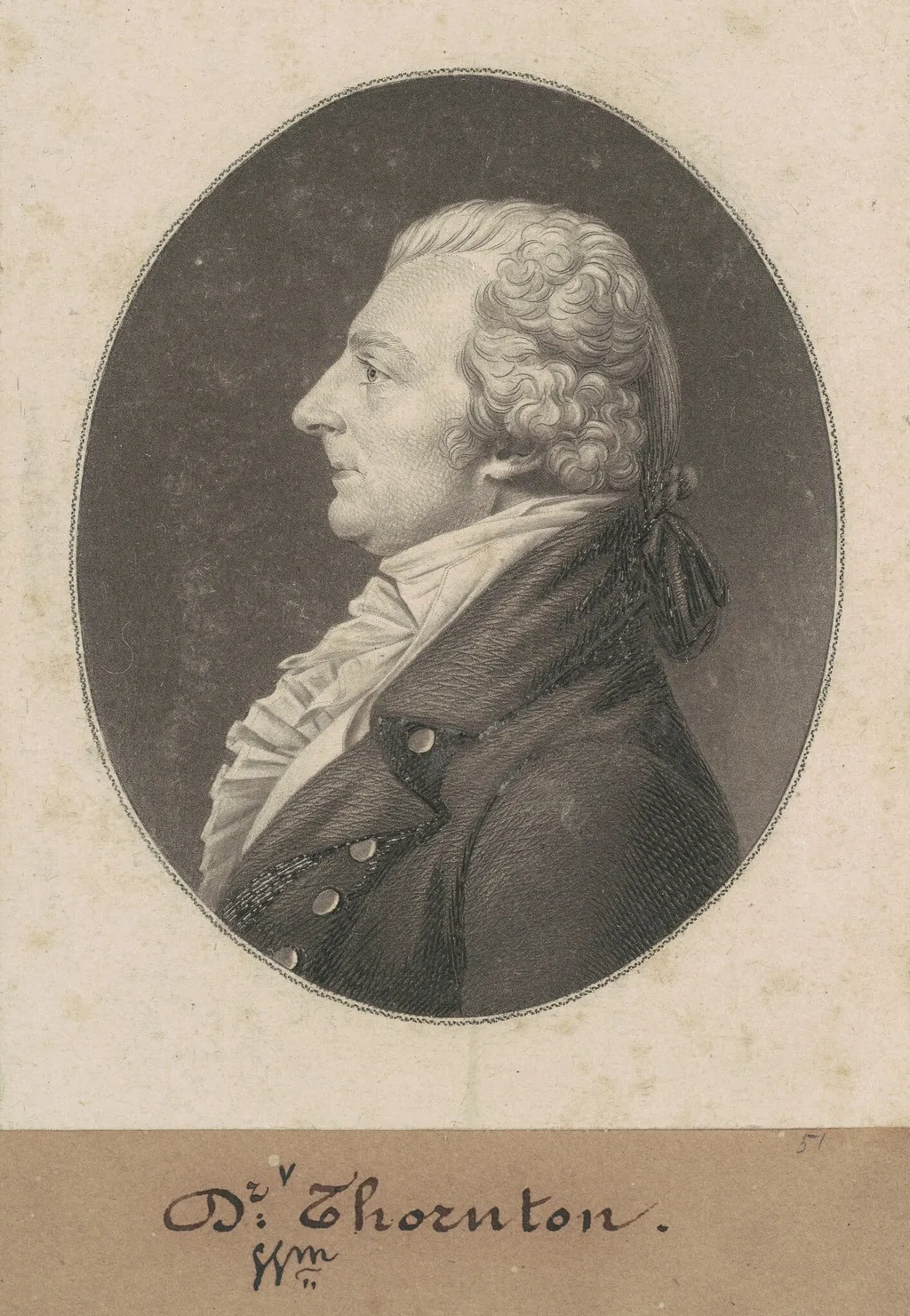 William Thornton, by Charles Balthazar Julien Févret de Saint-Mémin, ink, 1804