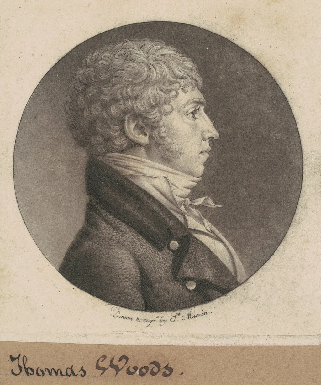 Woods, by Charles Balthazar Julien Févret de Saint-Mémin, ink, 1803