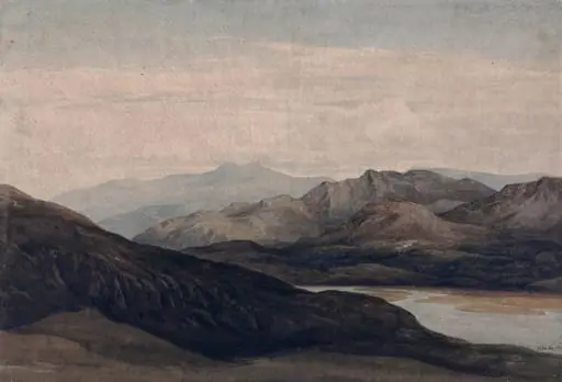 On the river Mawddach, Merionethshire, with Cader Idris in the distance, by Charles Barber
