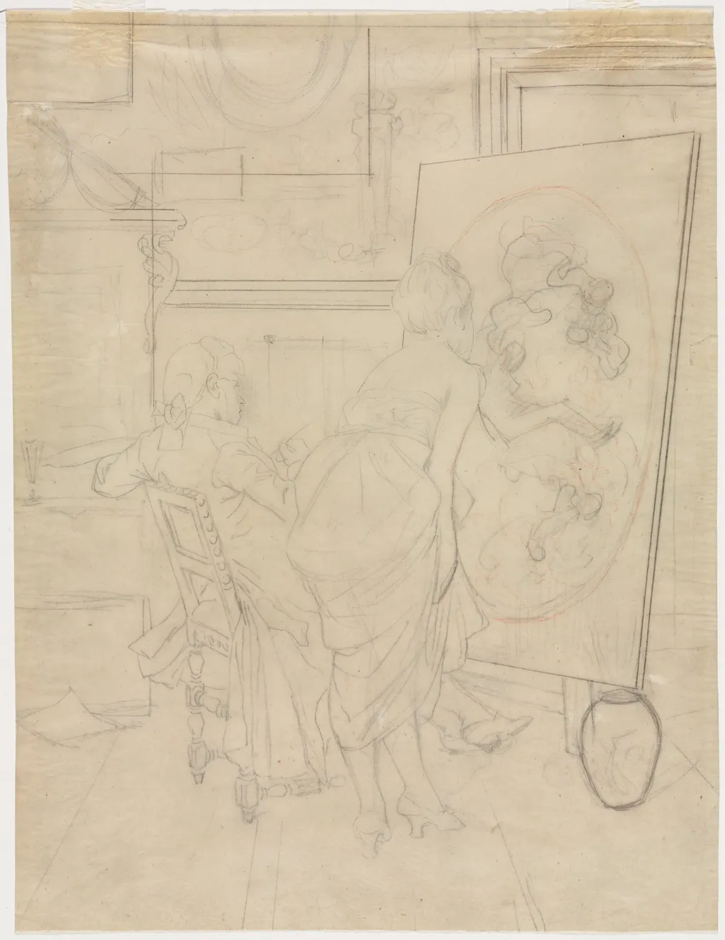 Cartoon for The Opinion of the Model, by Charles Bargue, 1844
