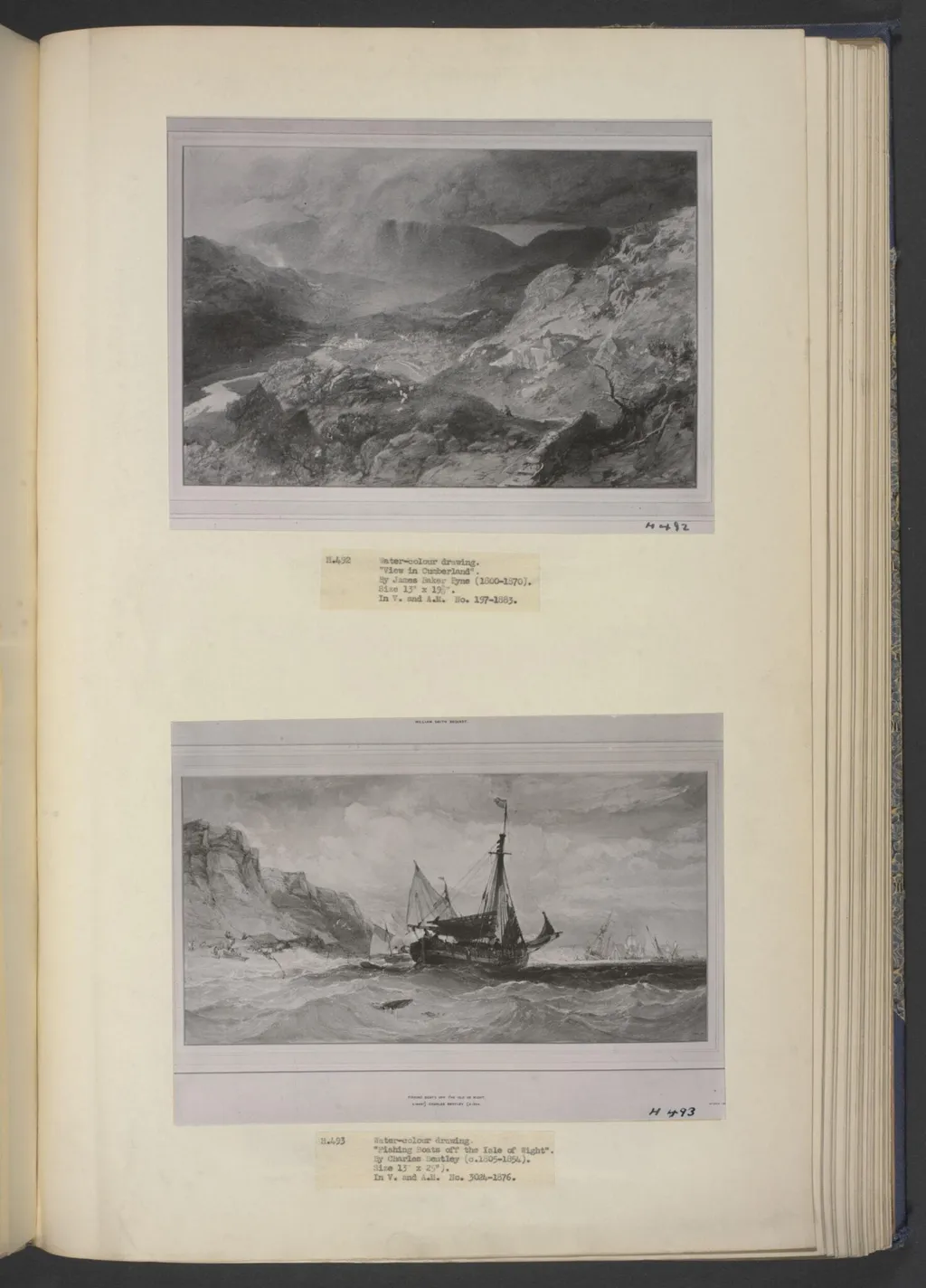Fishing boats off the Isle of Wight, by Charles Bentley, watercolor, 1825