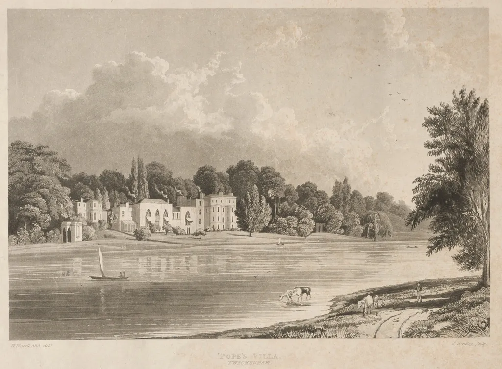Pope's Villa, Twickenham, by Charles Bentley, 1828