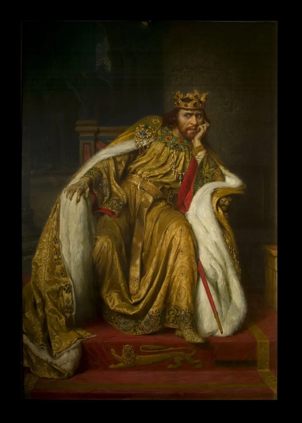 Herbert Beerbohm Tree as King John in <i>King John</i> by William Shakespeare, by Charles Buchel, paint, 1900