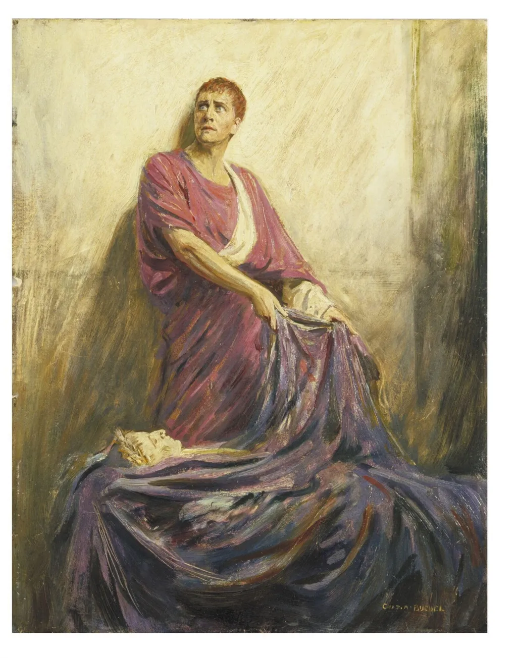 Herbert Beerbohm Tree as Mark Antony in <i>Julius Caesar</i> by William Shakespeare, by Charles Buchel, paint, 1914