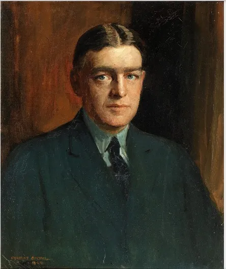 Portrait of Ernest Shackleton (1874 - 1922), Polar Explorer, by Charles Buchel, oil, 1921