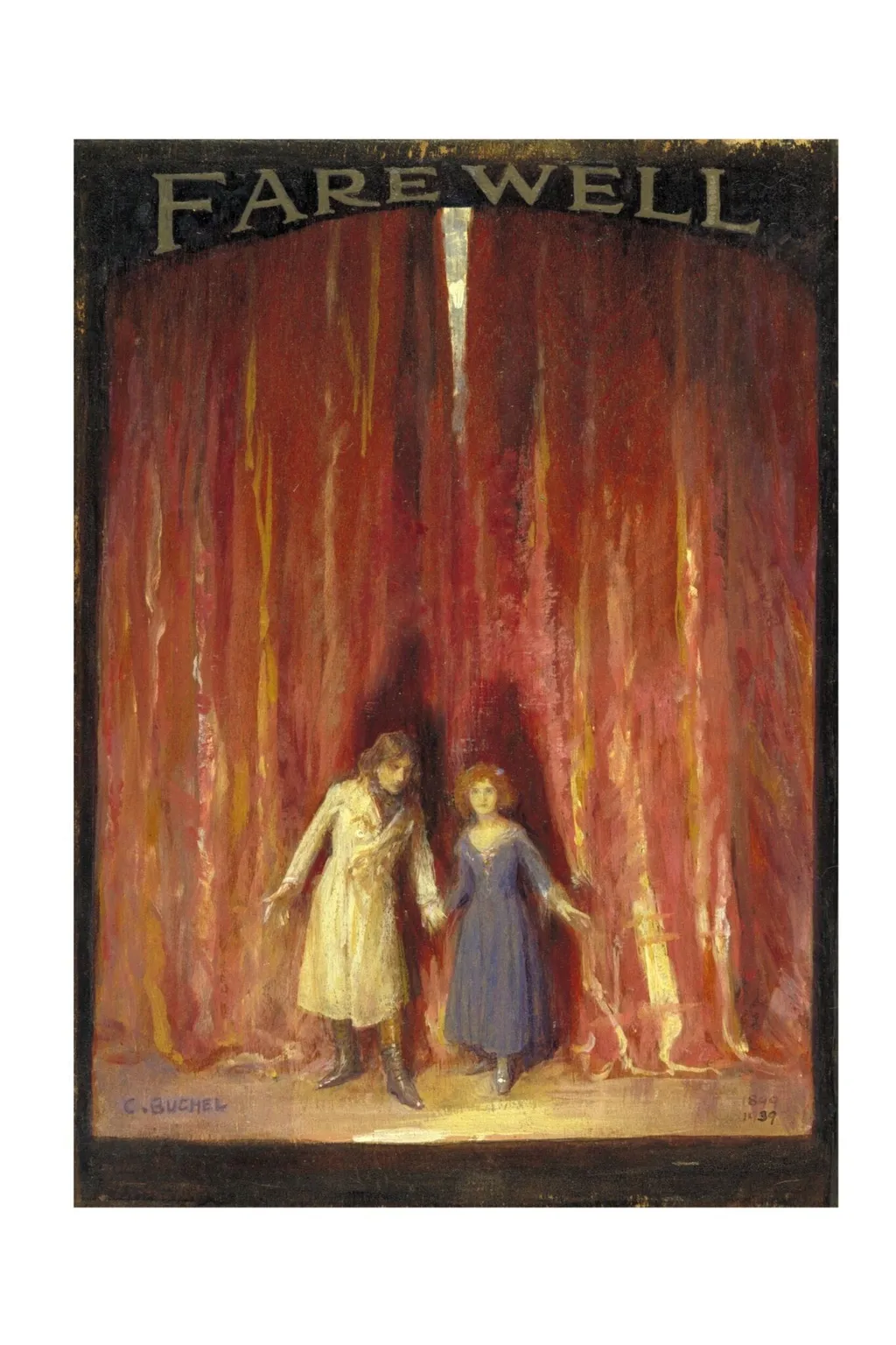 Sir John Martin-Harvey as Sydney Carton and Nina de Silva as Mimi in <i>The Only Way</i> by Freeman Wills and Frederick Langbridge, by Charles Buchel, paint, 1939