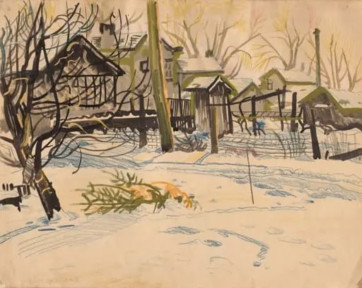 Backyards in Winter (Castoff Christmas Tree), by Charles Burchfield