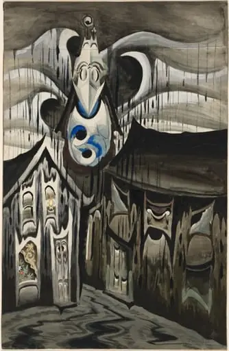 Church Bells Ringing, Rainy Winter Night, by Charles Burchfield
