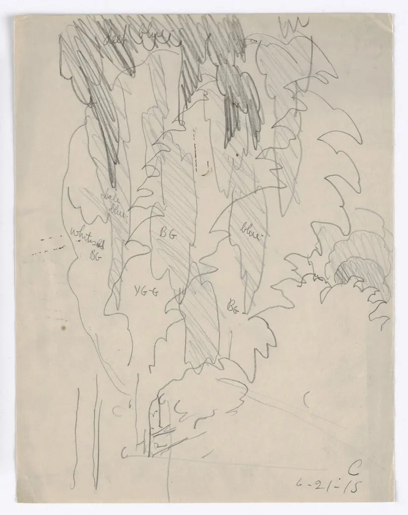 Untitled, by Charles Burchfield, graphite, 1915