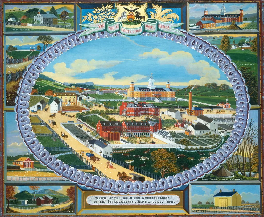 Berks County Almshouse, 1878, by Charles C. Hofmann, oil, 1878
