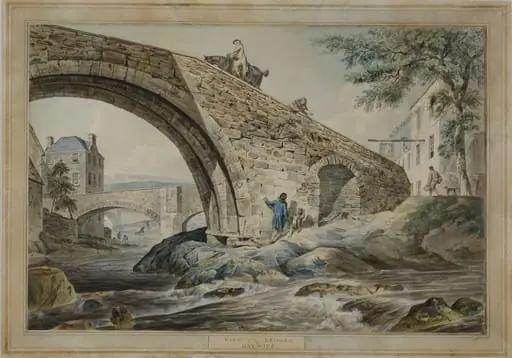 View of the Bridges at Hawick, by Charles Catton senior