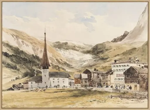 Church at Zermatt, Switzerland, by Charles Claude Pyne