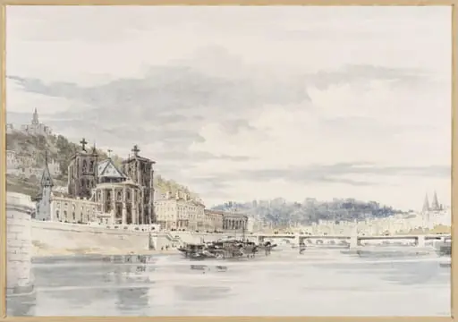 Lyons from the Left Bank of the Saone, by Charles Claude Pyne