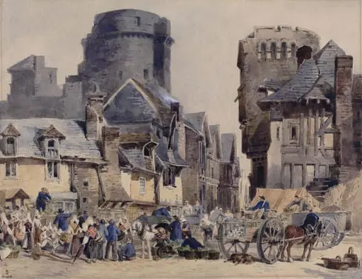 Market Place, Vitré, by Charles Claude Pyne