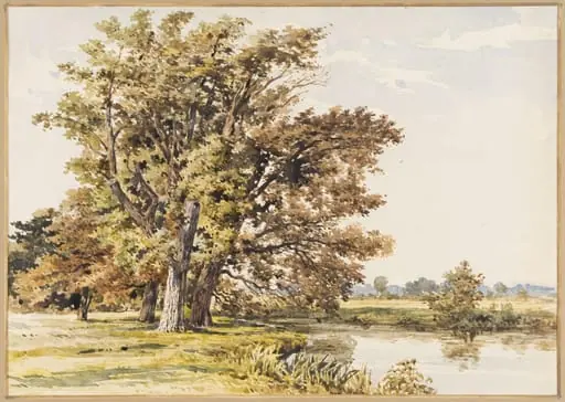 River scene in Surrey, by Charles Claude Pyne