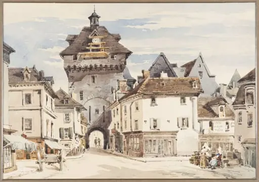 Street Scene in Loches, France, by Charles Claude Pyne