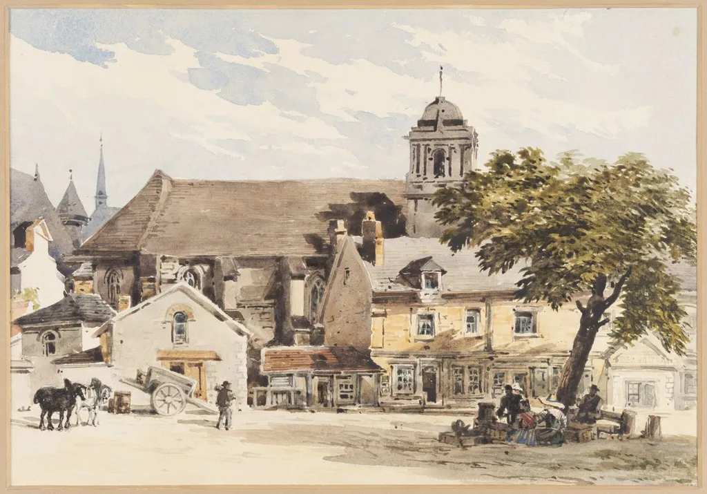 The Post House, Amboise, by Charles Claude Pyne, watercolor, 1822