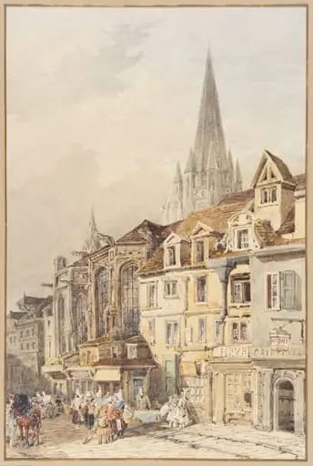 View at Caen, Normandy, by Charles Claude Pyne