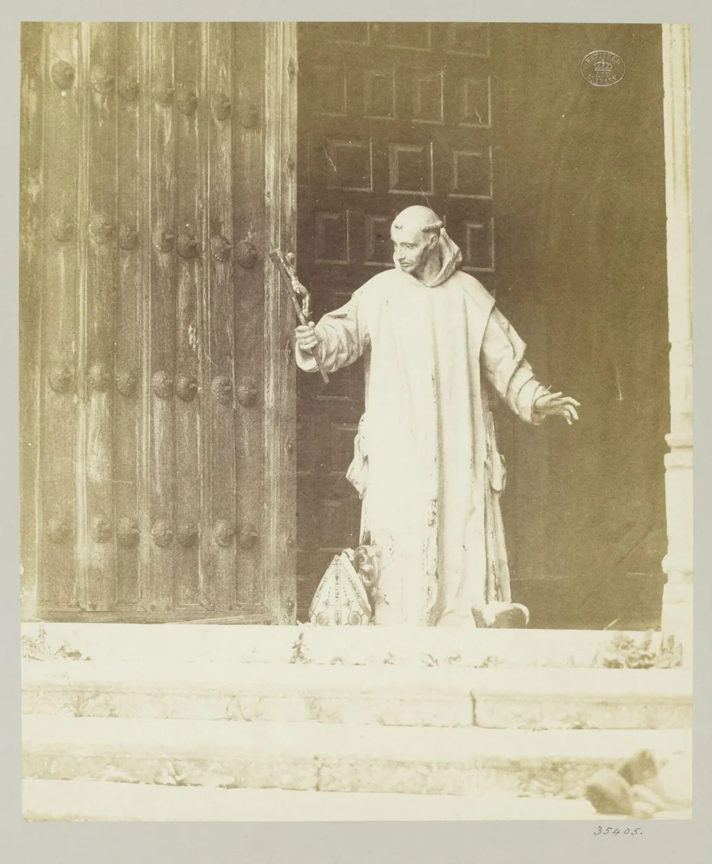 Statue of Saint Bruno in the Cartuja de Miraflores, by Charles Clifford, photographic, 1854