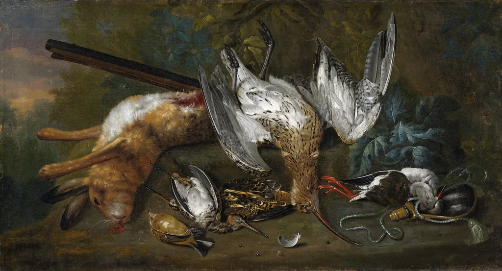 Dead Game, by Charles Collins, oil, 1730