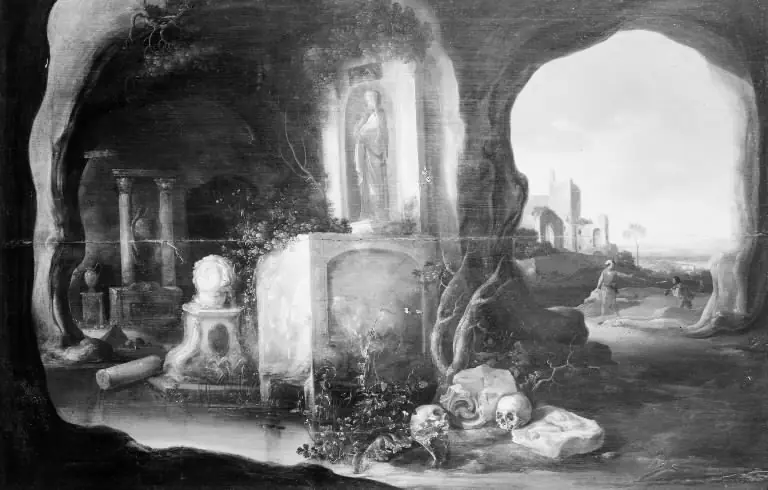 A Mountain Cave, by Charles Cornelisz. de Hooch