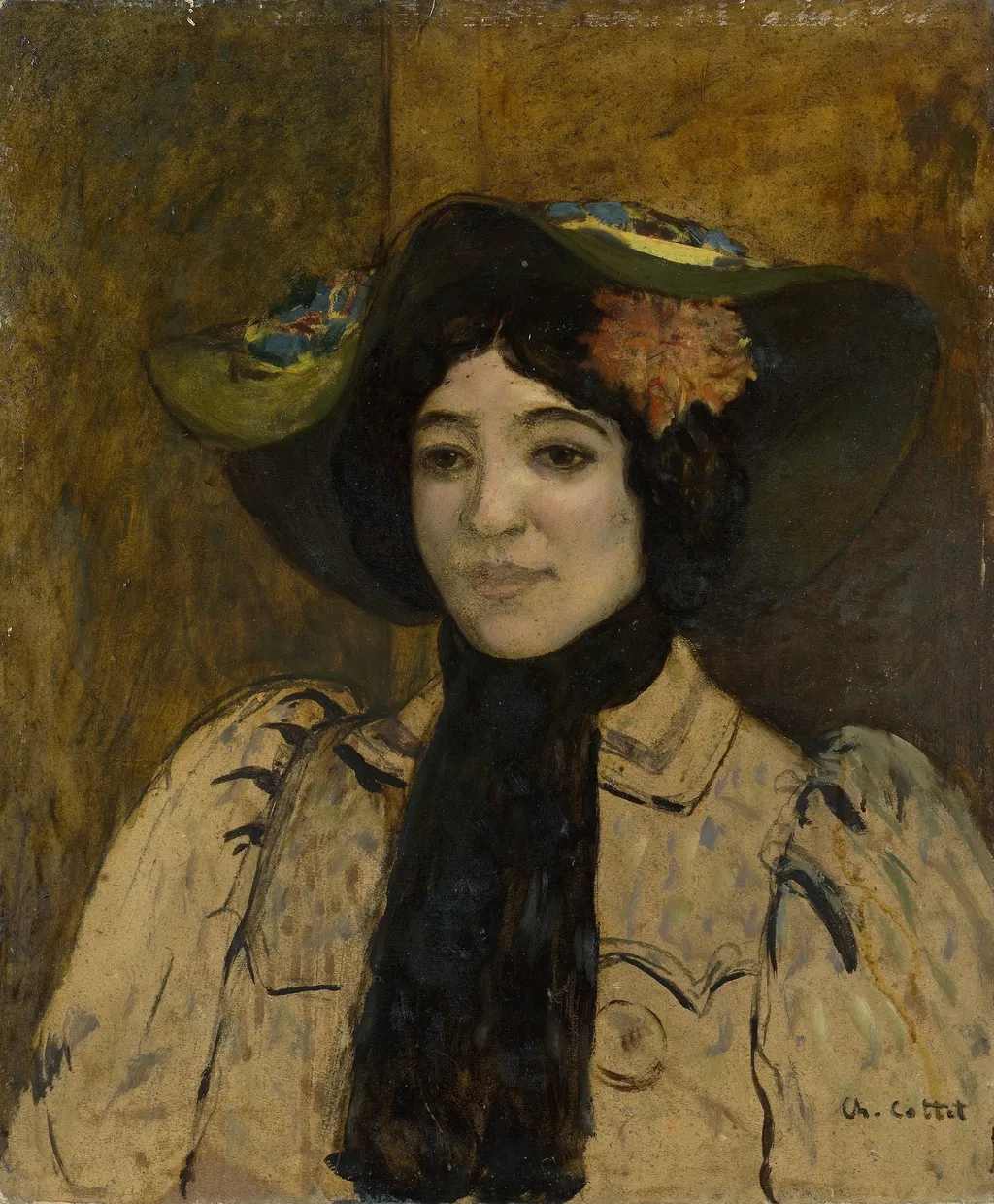 Portrait of a Woman, by Charles Cottet, oil, 1900