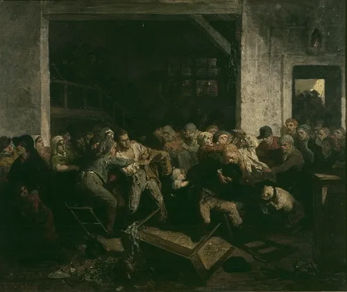 The fight, by Charles de Groux, oil, 1850
