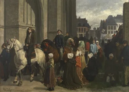 The pilgrimage of Saint Guido in Anderlecht, by Charles de Groux, oil, 1856