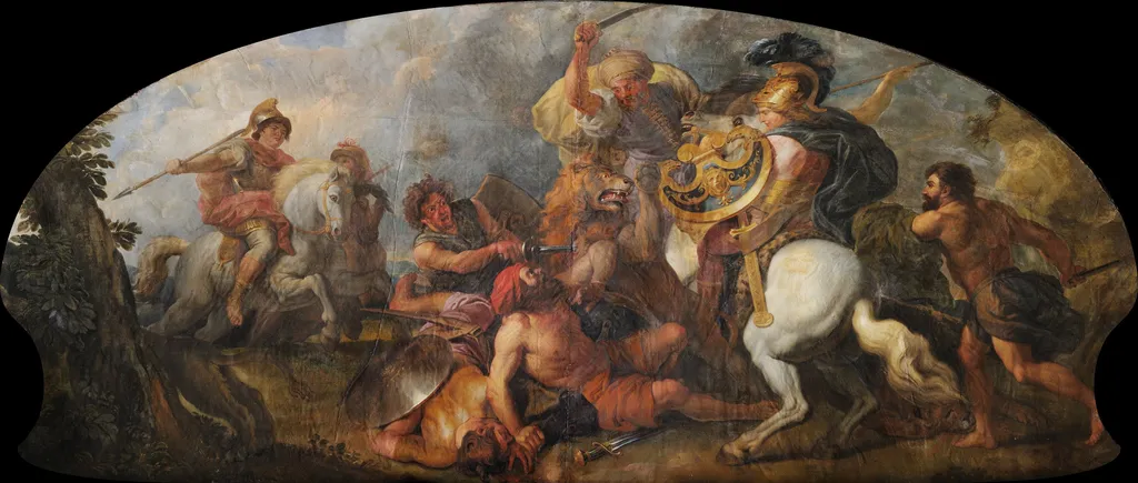 Alexander the Great hunting Lions, by Charles de La Fosse, oil, 1672