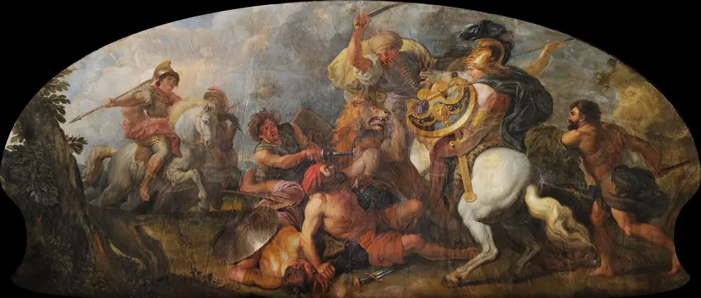 Alexander the Great hunting Lions