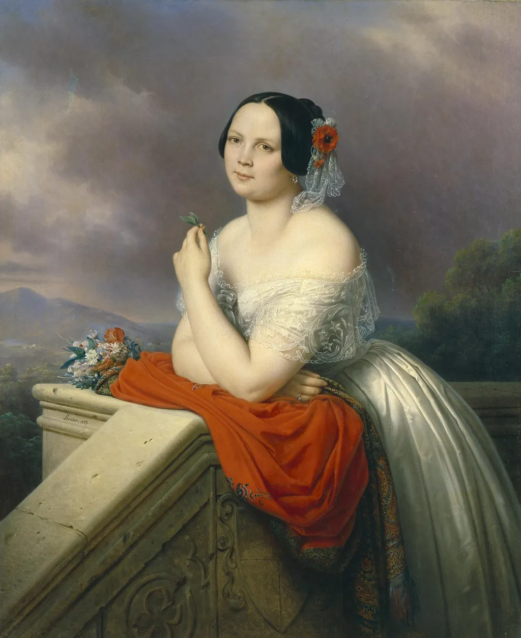 Portrait of a Young Woman, by Charles de Steuben, oil, 1843