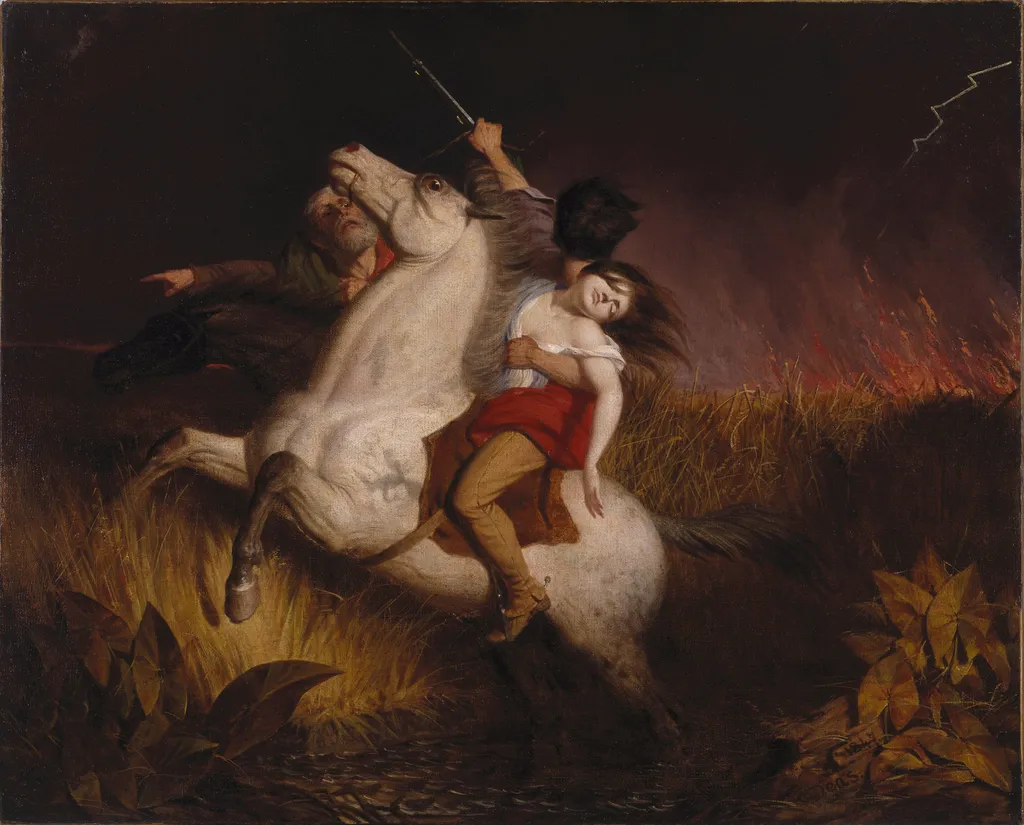 Prairie on Fire, by Charles Deas, oil, 1847
