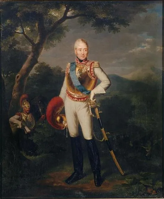 Charles X, roi de France (1757-1836), alors comte d'Artois, en uniforme de colonel-général des Carabiniers en 1818, by Charles Duchesne, oil, 1818