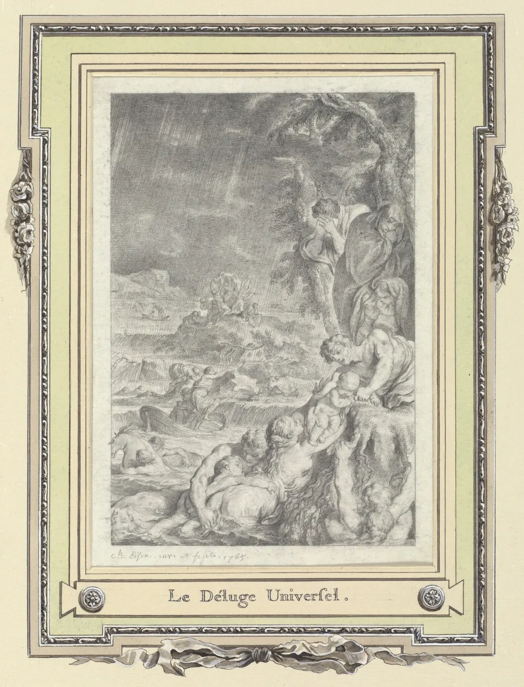 The Great Flood, by Charles Eisen, graphite, 1765