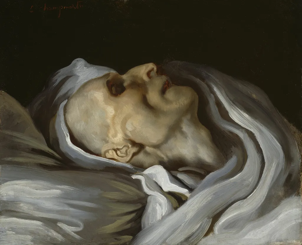 Théodore Géricault on His Deathbed, by Charles-Émile-Callande de Champmartin, oil, 1824