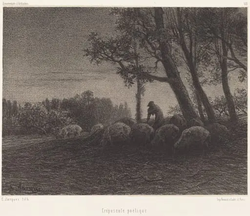 Crépuscule poetique (Poetical Twilight), by Charles Émile Jacque