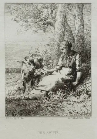 Friendship, by Charles-Émile Jacque, 1867