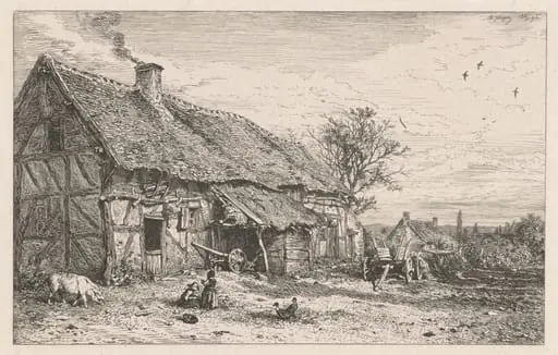 Peasant's House, by Charles Émile Jacque