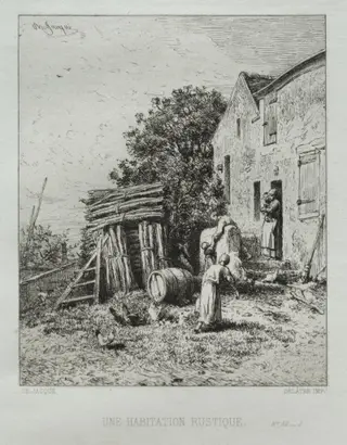 Rustic House, by Charles-Émile Jacque, 1865