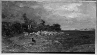 Shepherd and Sheep on the Edge of a Plain, by Charles-Émile Jacque