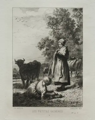 The Little Cowherds, by Charles-Émile Jacque, 1864