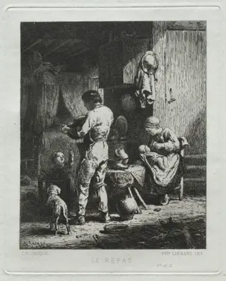 The Repast, by Charles-Émile Jacque