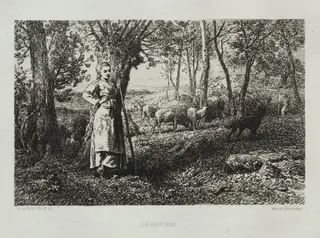 The Shepherdess, by Charles-Émile Jacque, 1868