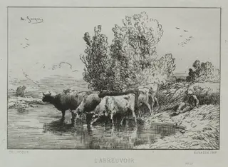 The Watering Place, by Charles-Émile Jacque