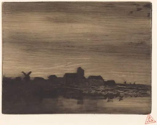 Waterside Village, by Charles Émile Jacque